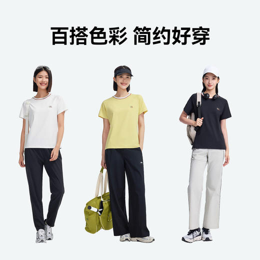 拓路者棉感速干抗菌女款短袖2026年夏季户外运动T恤撞色拼接百搭T 商品图4