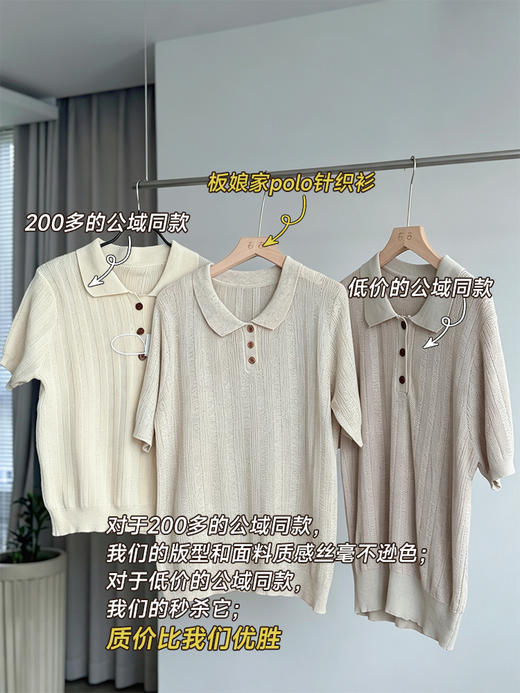【POLO衫 针织短袖】知性温柔 细腻肌理感 透气亲肤 复古扣饰 高级耐看 百搭显白～湖州仓 商品图6
