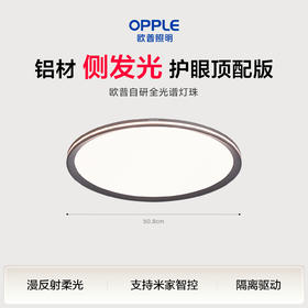 欧普 光阶-PRO 漫反射侧发光防眩全光谱星云灰卧室吸顶灯「护眼顶配版」