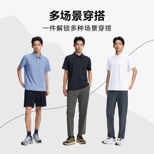 拓路者5A抗菌无汗渍珠地半袖polo衫男士户外徒步翻领商务速干短袖 商品图4