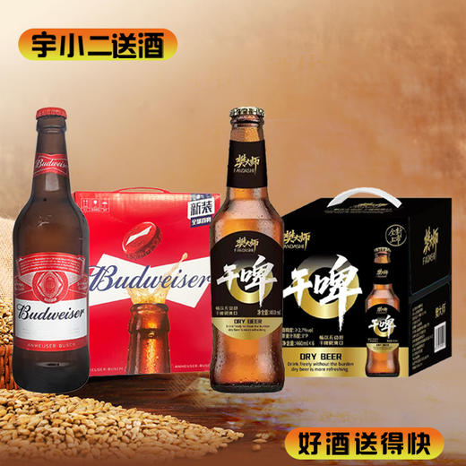 【啤酒】百威啤酒460ml*6+樊大师干啤460ml*6 商品图0