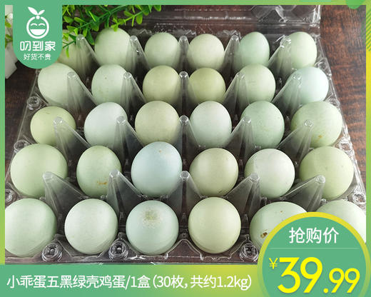 小乖蛋五黑绿壳鸡蛋/1盒（30枚，共约1.2kg）生产日期：5月29日左右 商品图0