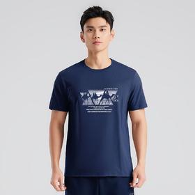 拓路者纯棉夏季男式短袖t恤时尚印花青少年休闲运动半袖体恤衫