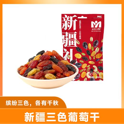 【果肉饱满 三种共享】新疆三色葡萄干 新疆特产 多彩大颗粒无籽葡萄干 500g*2袋 商品图1