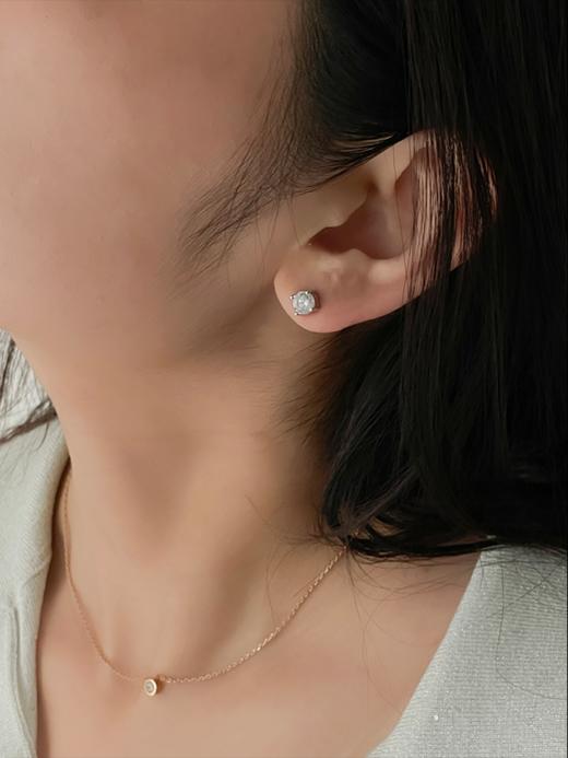 小灯泡 原装捷克宝仕奥莎®方晶锆石单钻耳钉JCG2EAR005 商品图7