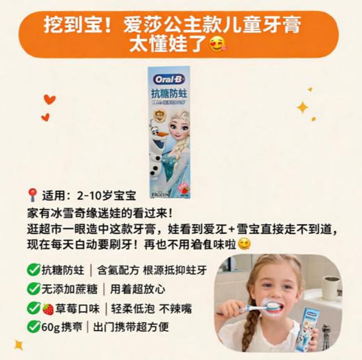 港版Oral-B抗糖防蛀牙膏各款-60G（草莓味） 商品图5