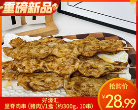 好濠汇里脊肉串（猪肉)/1盒（约300g，10串）生产日期 26年5月