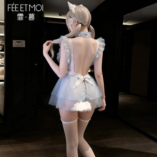 【情趣内衣】霏慕&谜姬 甜心奶芙透胸女仆连衣裙F015 商品图12