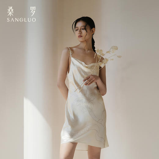 雾月花影』桑罗真丝吊带裙100%桑蚕丝女可外穿真丝睡裙2026年新款 商品图0
