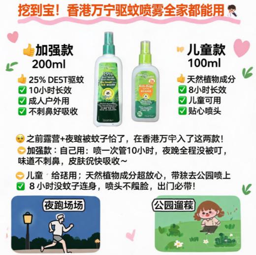 香港万宁驱蚊喷雾成人款/儿童款-200ML/100ML 商品图1