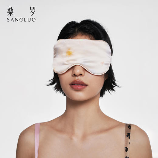 雾月花影』桑罗晕染印花真丝眼罩100%桑蚕丝遮光助睡眠2026年新款 商品图2