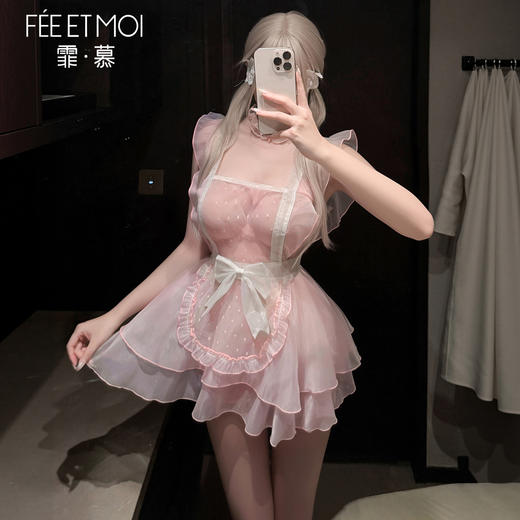 【情趣内衣】霏慕&谜姬 甜心奶芙透胸女仆连衣裙F015 商品图2