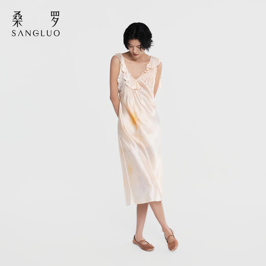 雾月花影』桑罗晕染印花真丝睡裙100%桑蚕丝女连衣裙2026年新款 商品图6