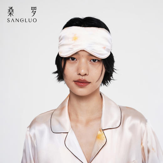 雾月花影』桑罗晕染印花真丝眼罩100%桑蚕丝遮光助睡眠2026年新款 商品图5
