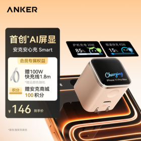 Anker安克 45W安心充Smart 智能屏显充电器 适用iPhone17/16系列通用 A121D