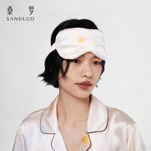 雾月花影』桑罗晕染印花真丝眼罩100%桑蚕丝遮光助睡眠2026年新款 商品图3