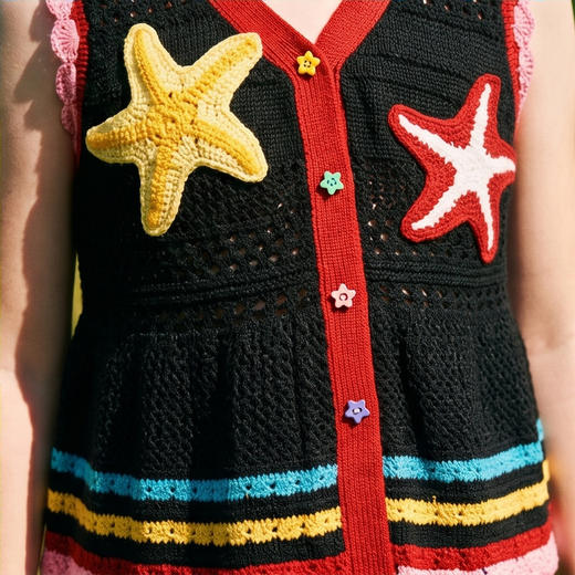 童装儿童马甲女童2026年夏季新款甜美女孩无袖马甲上衣马夹轻游时光马甲N1262118A05NIANYI年衣 商品图4