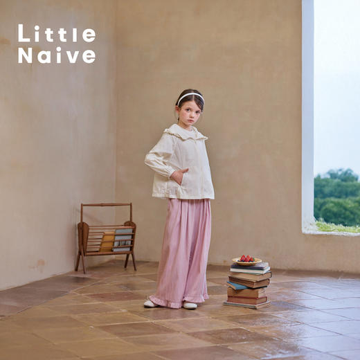 Little Naive儿童木耳边UPF50+防晒服夏季连帽外套女童凉感防晒衣 商品图2