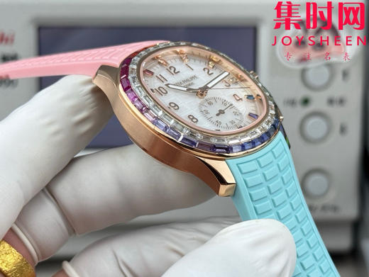 PPM百达翡丽Aquanaut系列 糖豆圈 彩虹圈手雷7968 V2版 中性腕表 男女皆可佩戴 小手腕福音！Luce7968-“彩虹”计时腕表！ 商品图5