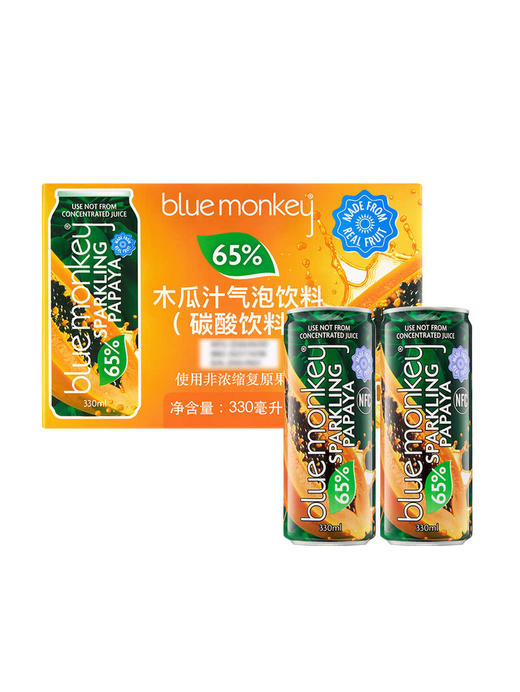 聚便利 x 山姆 BLUE MONKEY进口 木瓜汁气泡饮料 330ml/罐 商品图5