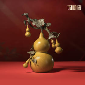 铜师傅《福盈满堂》中式铜葫芦摆件 客厅玄关乔迁开业送礼工艺品