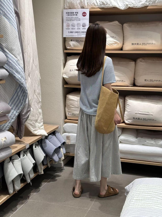 韩系慵懒米灰蓝条纹半裙 商品图9