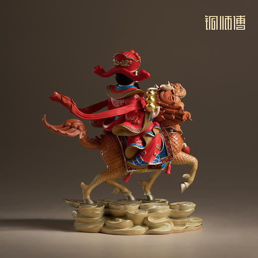 铜师傅《福财满贯》麒麟财神爷新中式办公室桌面招财铜摆件 商品图3