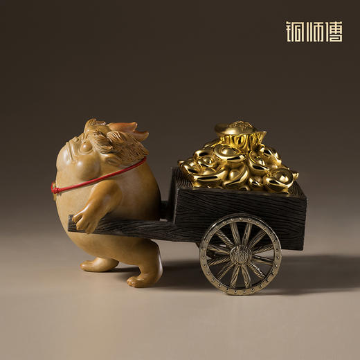 铜师傅《钱途无量》新中式招财貔貅元宝铜摆件 客厅桌面工艺品 商品图2