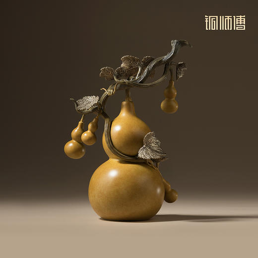 铜师傅《福盈满堂》中式铜葫芦摆件 客厅玄关乔迁开业送礼工艺品 商品图4