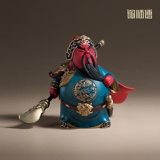 铜师傅《萌刀关羽》武财神关二爷铜摆件 办公桌书房创意工艺品 商品图3