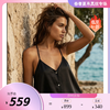 【夜幕Velours Noir】性感蕾丝吊带套装16姆米素绉缎100%桑蚕丝03422843+03B22832 商品缩略图0