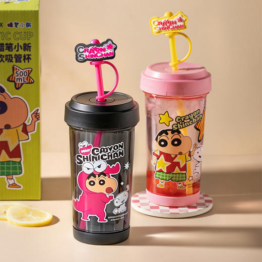 摩登主妇蜡笔小新水杯2026新款女学生上学专用杯子夏天便携吸管杯 商品图3