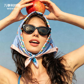 万事利SHINE系列双面印花小方巾-引力