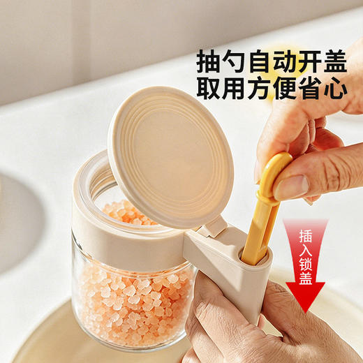 摩登主妇调料盒调料罐盐罐厨房家用料勺分离密封防潮调味瓶收纳盒 商品图1