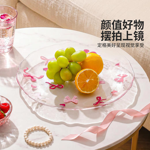 摩登主妇玻璃水果盘子高级感家用2026新款客厅漂亮甜品碟子早餐盘 商品图4