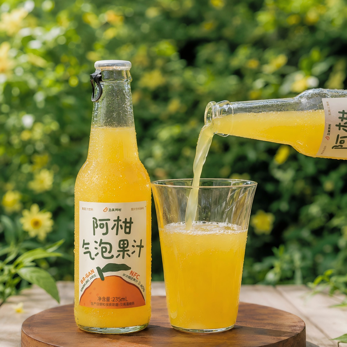 阿柑气泡果汁6瓶 NFC鲜榨生态耙耙柑果汁 配料干净 小孩也放心喝【归心专属】