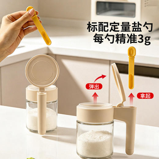 摩登主妇调料盒调料罐盐罐厨房家用料勺分离密封防潮调味瓶收纳盒 商品图3