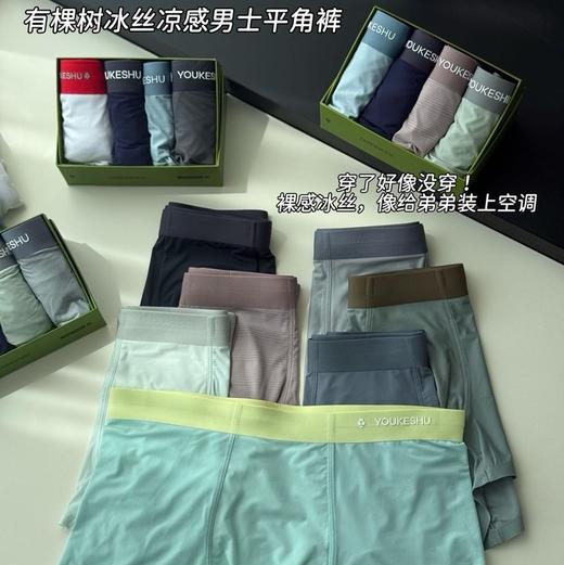 批次不同面料成分会有区别，介意慎拍💥品牌尾货【有棵树男士冰皮内裤】一盒四条！全部带原盒原包装！小冰皮凉感黑科技，上身即降温    0614返团 商品图1