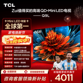 TCL电视 65Q9L 65英寸 QD-Mini LED 华星高阶HVA屏 万象分区 绚彩XDR 4500nits 超薄电视