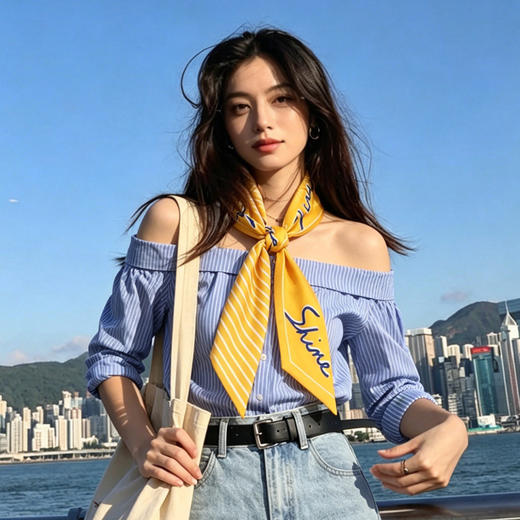 万事利SHINE系列双面印花小方巾/斜巾-燃 商品图1