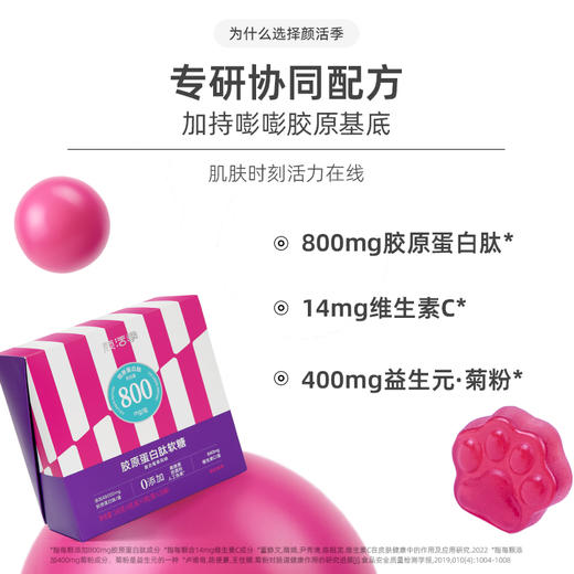 【有效期到2026/10/17】颜活季 胶原蛋白肽软糖 4g*3粒/袋*20袋/盒 专研协同配方【调理期客户不建议食用】 商品图1