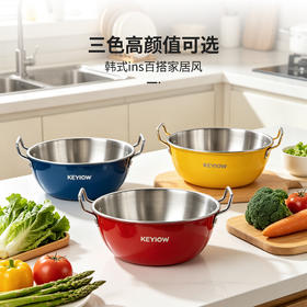 “拍1发3”KEYIOW 304不锈钢双耳泡面碗 便携折叠 双耳防烫