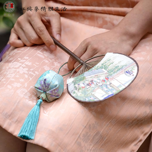 红楼梦周边创意礼盒梦雅扇团扇艾绒香囊实用端午香风礼盒 商品图2