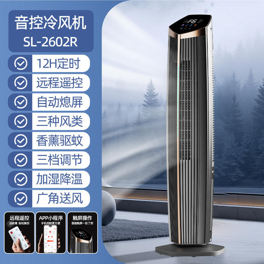 德国荣芝 新款空调扇 家用水冷冷风机 智能语音塔扇 客厅电风扇落地扇 商品图1