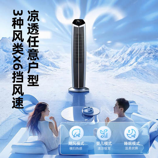 德国荣芝 新款空调扇 家用水冷冷风机 智能语音塔扇 客厅电风扇落地扇 商品图2