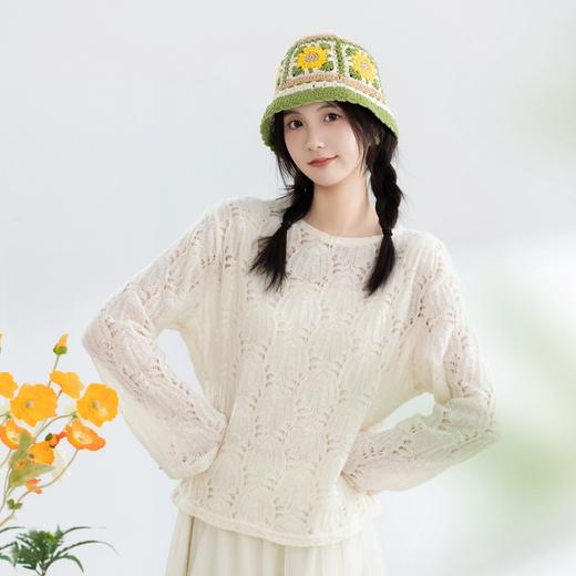苏苏姐家初夏拼花帽手工diy编织钩针毛线团春夏帽子自制材料包 商品图2