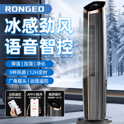德国荣芝 新款空调扇 家用水冷冷风机 智能语音塔扇 客厅电风扇落地扇 商品图0