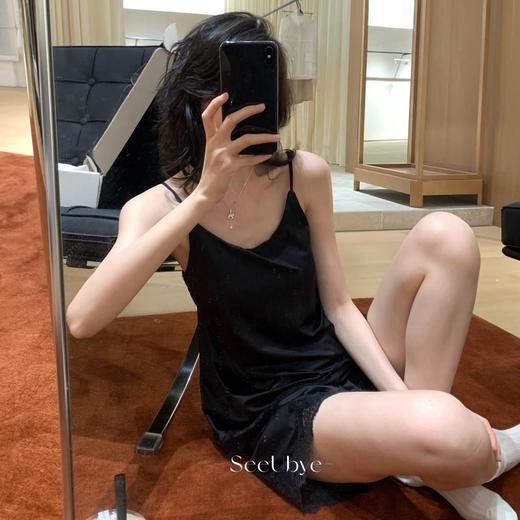【盒装】女士薄款吊带短裤睡衣套装面性感冰凉丝滑带胸垫纯欲夏季【锦纶+氨纶面料】L-2XL 商品图2