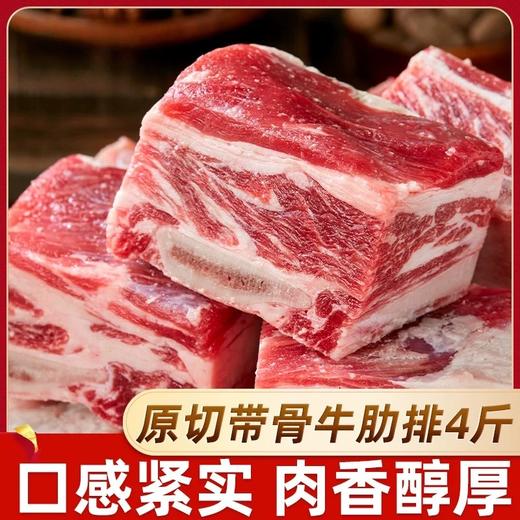 【肥瘦相间】物源初见 原切带骨牛肋排（精选中段）500g*2袋 大块原切肉质鲜美 商品图0
