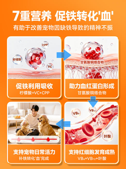 普安特补血肝精猫咪狗狗产后术后贫血宠物补血补铁保肝护肝营养剂 商品图5